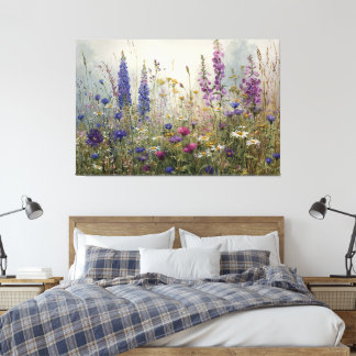 Toile Fleurs sauvages à l'aquarelle rêveuse