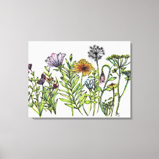 Toile Fleurs sauvages dansantes