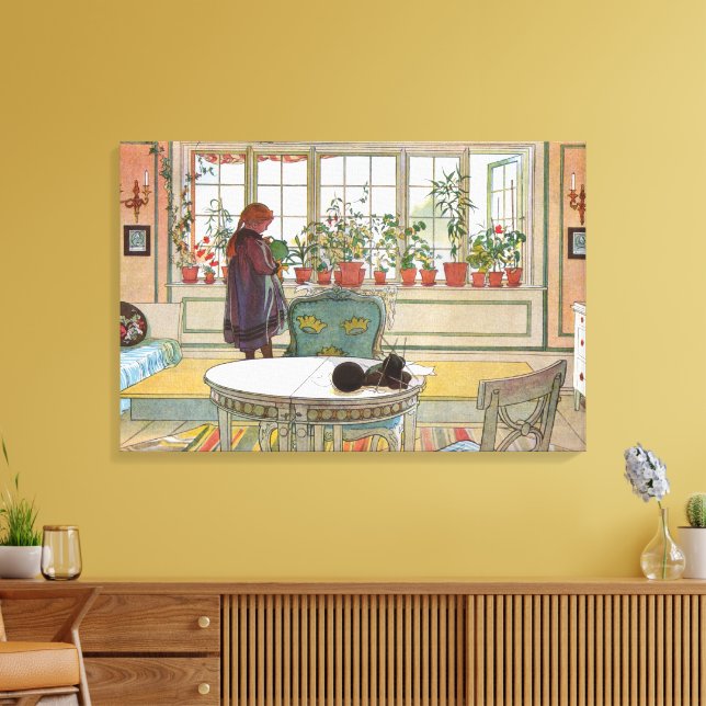 Toile Fleurs sur le rebord de la fenêtre par Carl Larsso (Insitu(Salon))