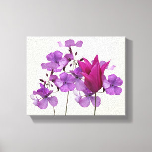 Toile Fleurs violettes modernes florales modernes boho n