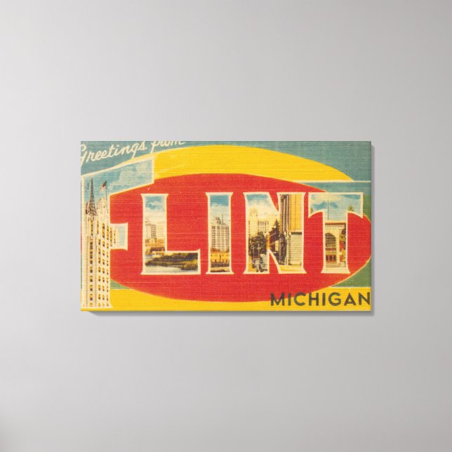 Toile Flint, MichiganGrandes lettres ScènesFlint, MI (Recto)