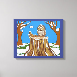 Toile Flocon de neige au hibou