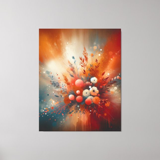 Toile Floral chaud contemporain (Recto)