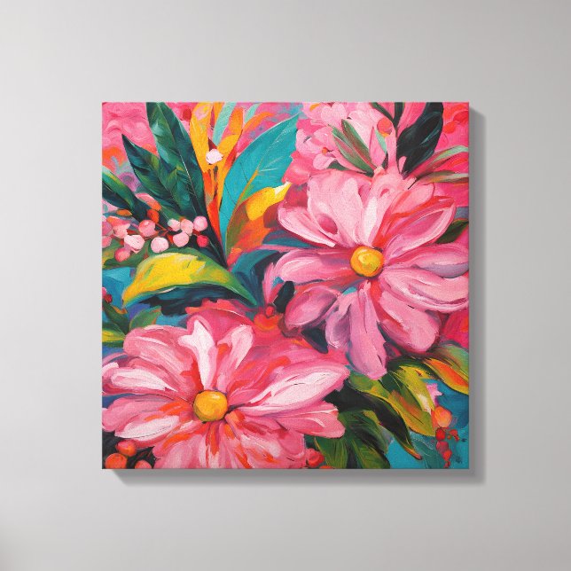 Toile Floral rose (Recto)