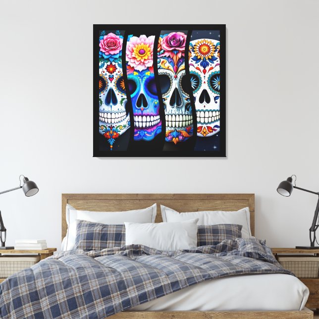 Toile Floral Sugar Skull  (Insitu(Chambre))