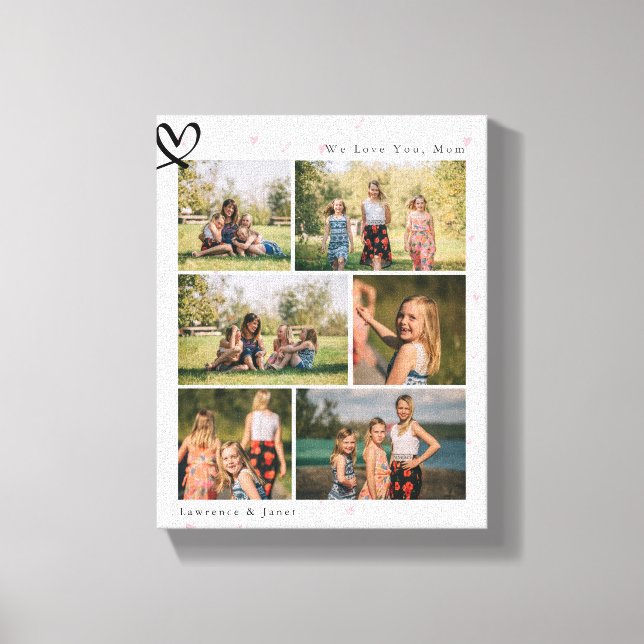 Toile Floral We Love You Abuela Mom Family Photo Collage (Recto)