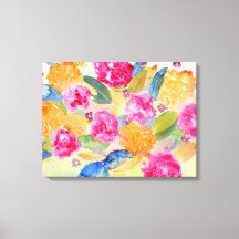 Toile florale en gras