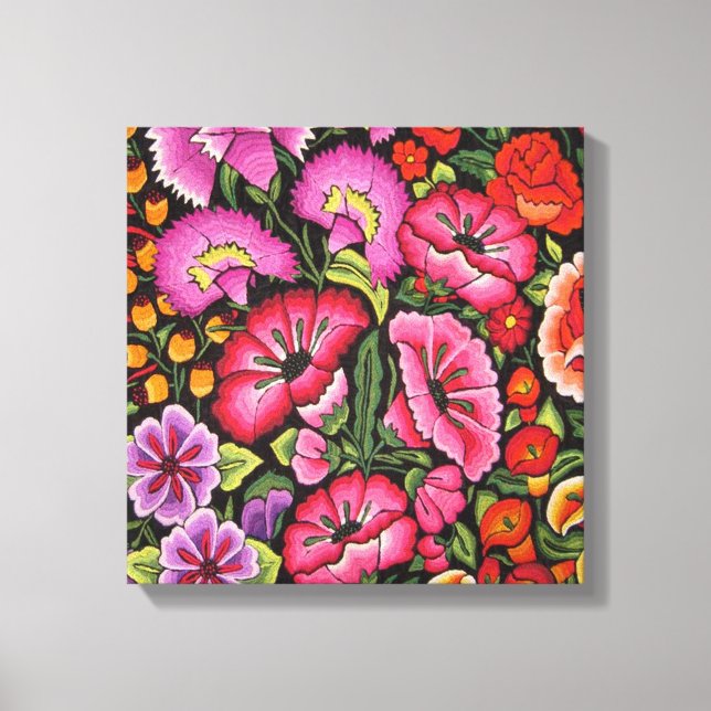 Toile florale mignonne.Fleurs, style mexicain (Recto)