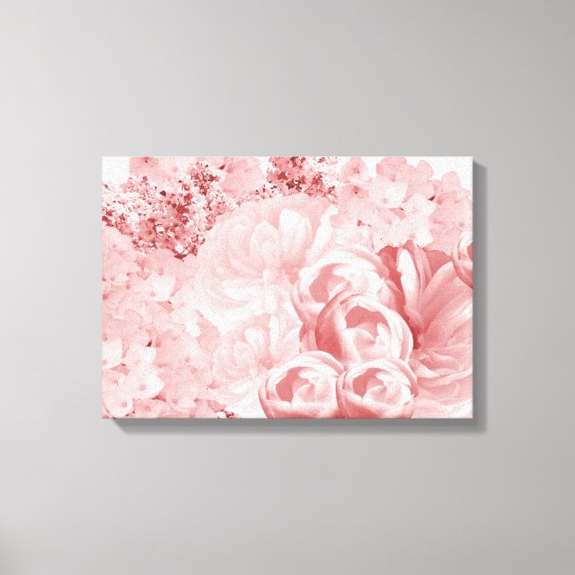 Toile florale rose monochromatique (Recto)