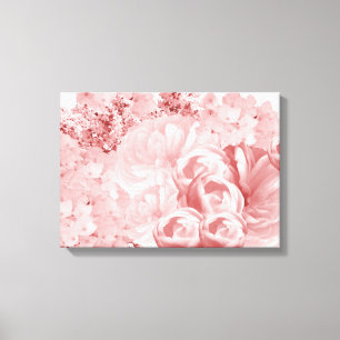 Toile florale rose monochromatique