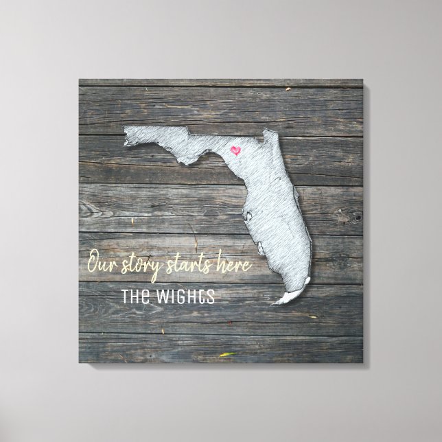 Toile Florida Rustic Stretched Canvas Print (Recto)