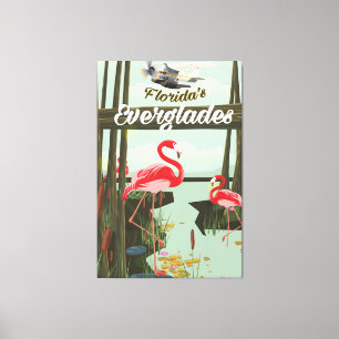Toile Floride Everglades dessin animé poster de voyage