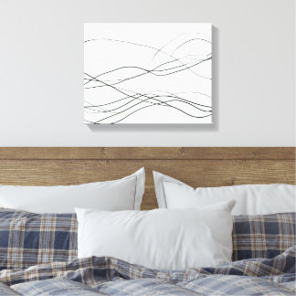 Toile Flow of Lines – Minimalist Abstract Black Line Art