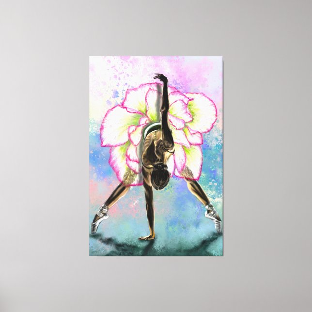Toile Flower Ballerina Woman Ballet Dancer Canvas Imprim (Recto)