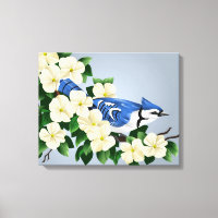 Flower Dogwood avec Blue Jay Bird