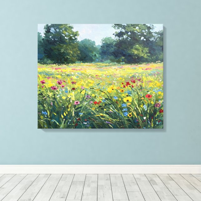 Toile Flowered field (Insitu (Plancher de Bois))
