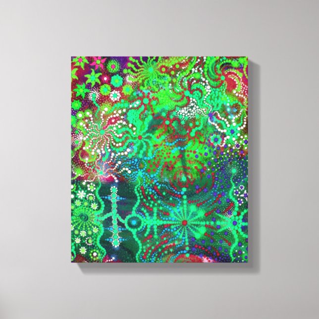 Toile Fluorescent Flowers Impression (Recto)