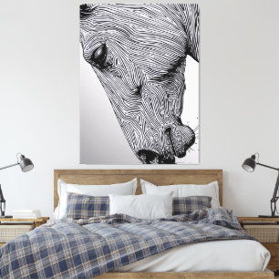 Toile Flux de la ligne minimaliste sauvage Art Horse