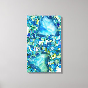 Toile Flux de vie Mosaïque de médias mixtes
