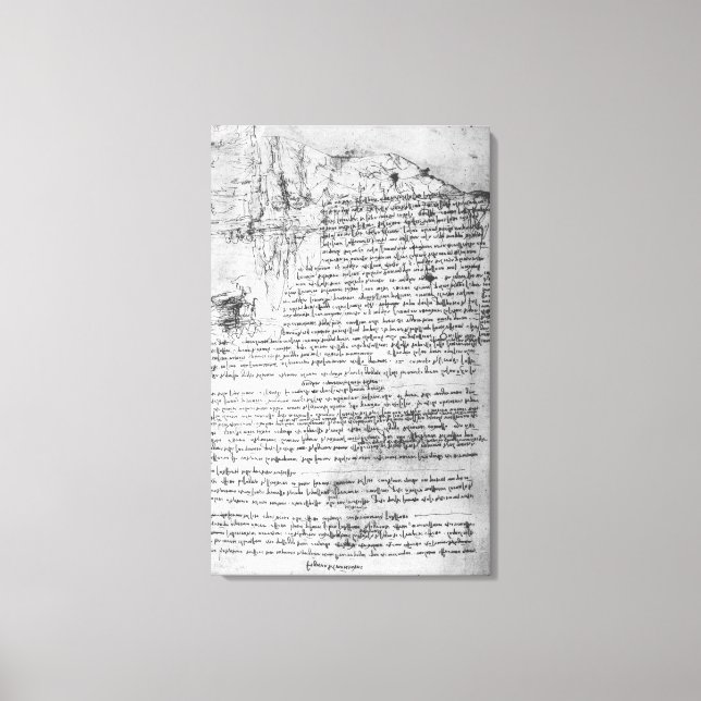 Toile Fol.145v-b, page du carnet de Da Vinci (Recto)