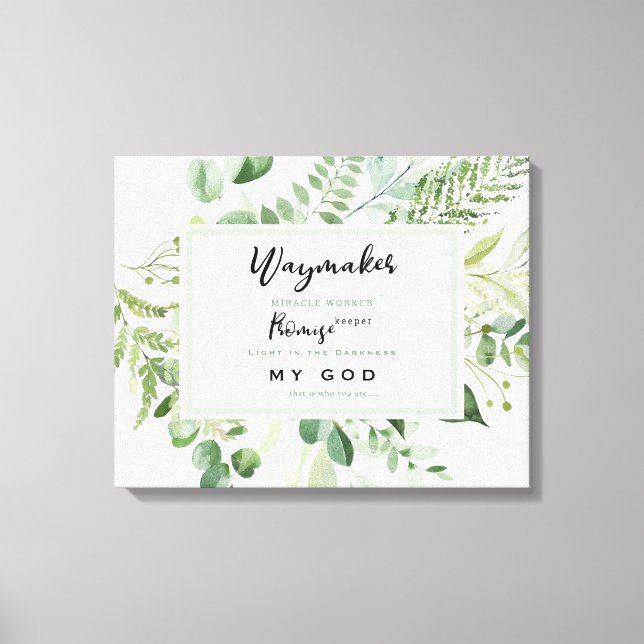 Toile Foliage Waymaker Promesse Keeper Paroles chrétienn (Recto)