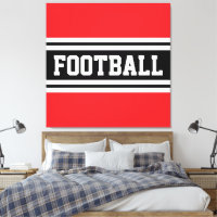 FOOTBALL rouge vif noir blanc rayures de course