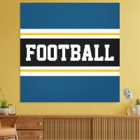 FOOTBALL Turquoise Bleu Noir Blanc Jaune Bandes