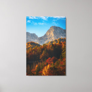 Toile Forêt d'automne sous les montagnes