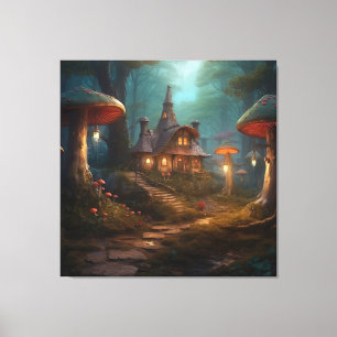 Toile Forêt de champignons Fairytale