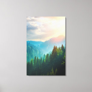 Toile Forêt de pin dans les dolomites, Italie