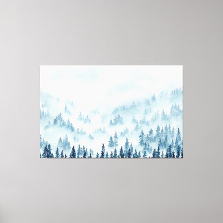 Toile Forêt de pins sous une couverture de neige