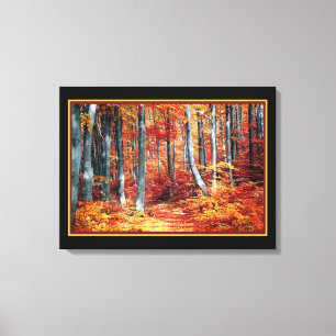 Toile Forêt ensoleillée d'automne