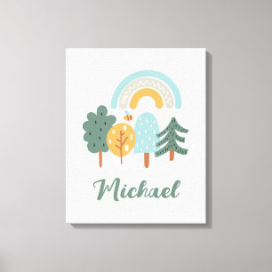 Toile Forêt magique arc-en-ciel mignonne
