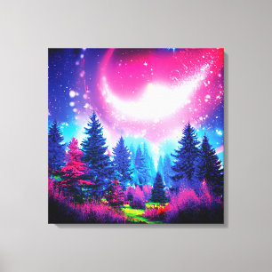 Toile Forêt spatiale magique