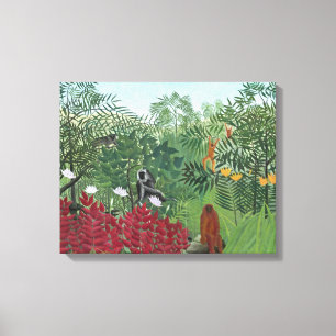 Toile Forêt tropicale avec Monkeys, 1910 (huile sur la