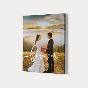 Toile Forever design élégant superposition photo mariage