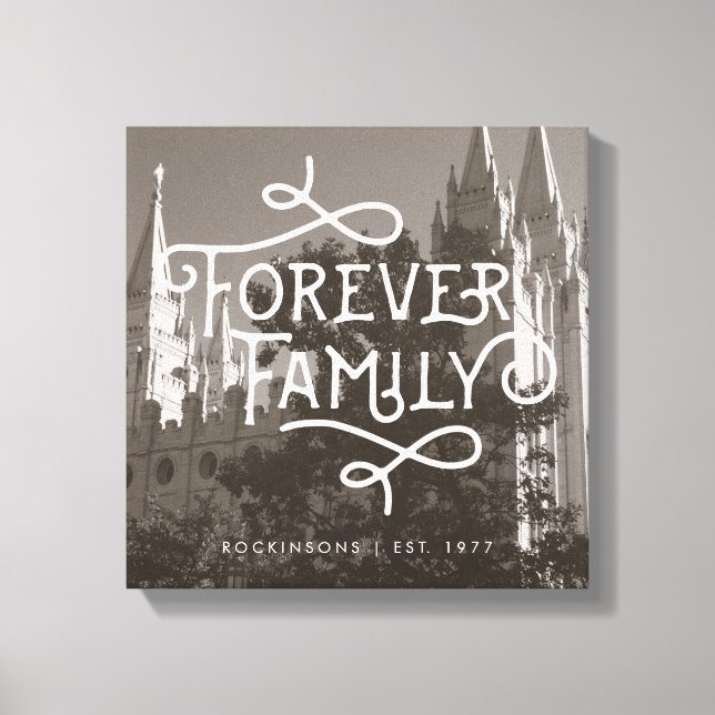 Toile Forever Family LDS Temple Personnalisé Wall Art (Recto)