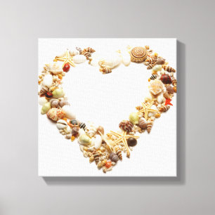 Toile Forme assortie de coeur de forme de coquillages