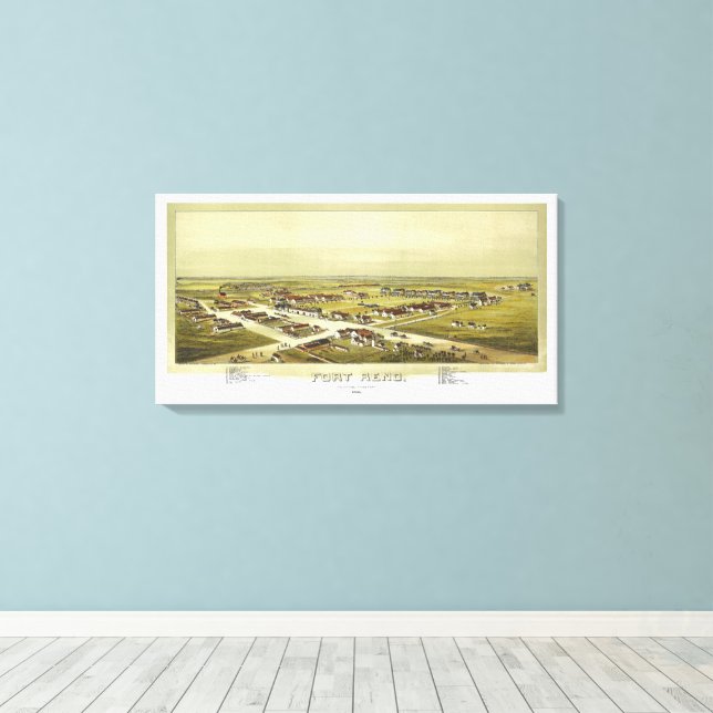 Toile Fort Reno Oklahoma Territory 1891 Lithograph (Insitu (Plancher de Bois))