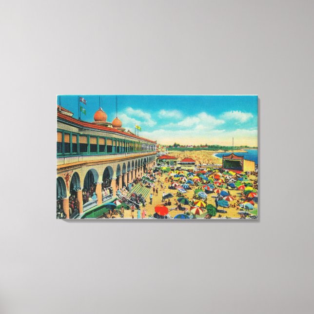 Toile Foule sur la plage devant le Casino (Recto)