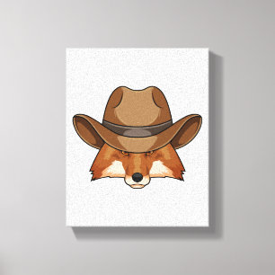 Toile Fox comme Cowboy avec Casquette