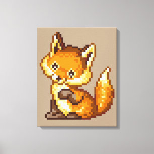 Toile Fox mignon d'art de pixel