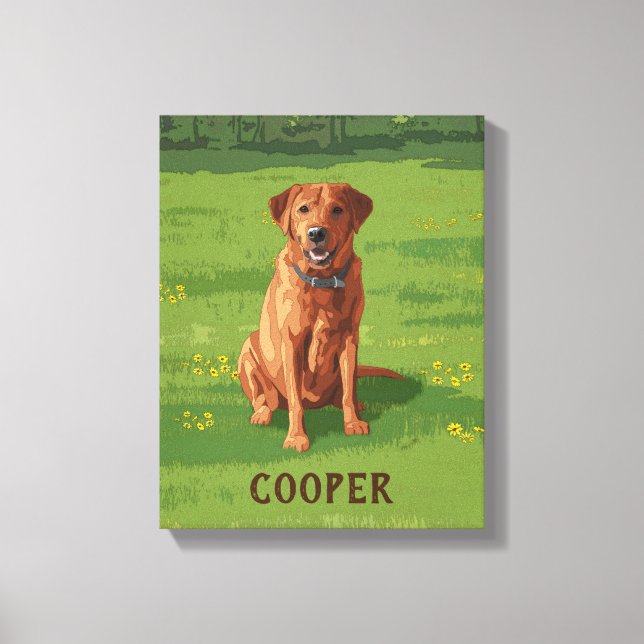 Toile Fox Red Yellow Labrador Retriever Chien (Recto)