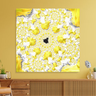 Toile Fractale dorée abstraite jaune