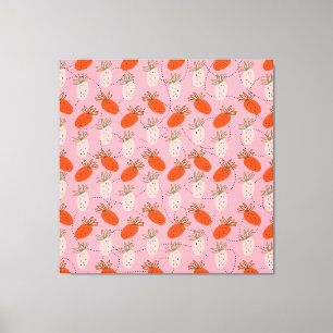 Toile Fraises Rose Blanc Motif de Fruit Doodle 