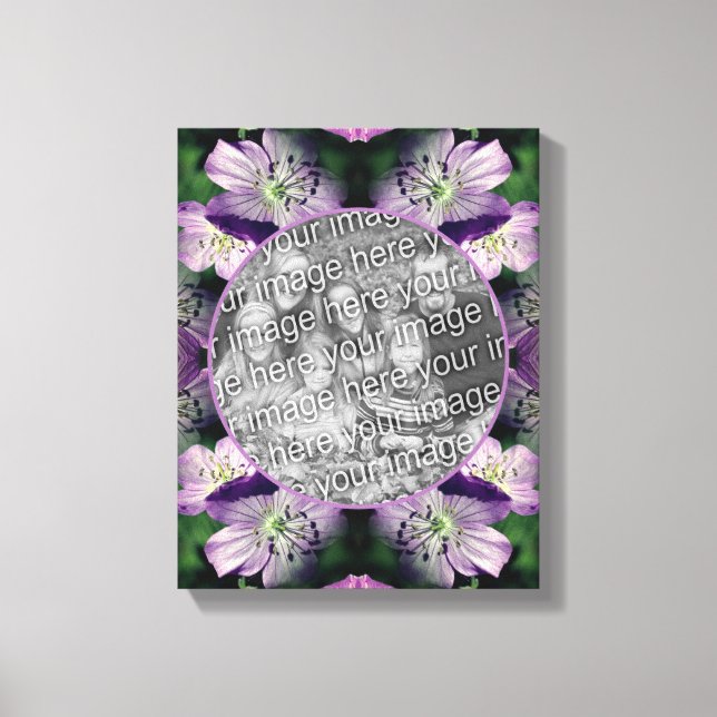 Toile Frame de fleurs de géranium violet Créez votre pro (Recto)