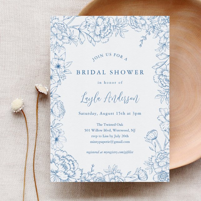 TOILE FRANÇAIS Invitation de douche nuptiale (Créateur téléchargé)