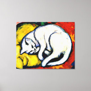 Toile Franz Marc - Blanc Chat célèbre peinture,