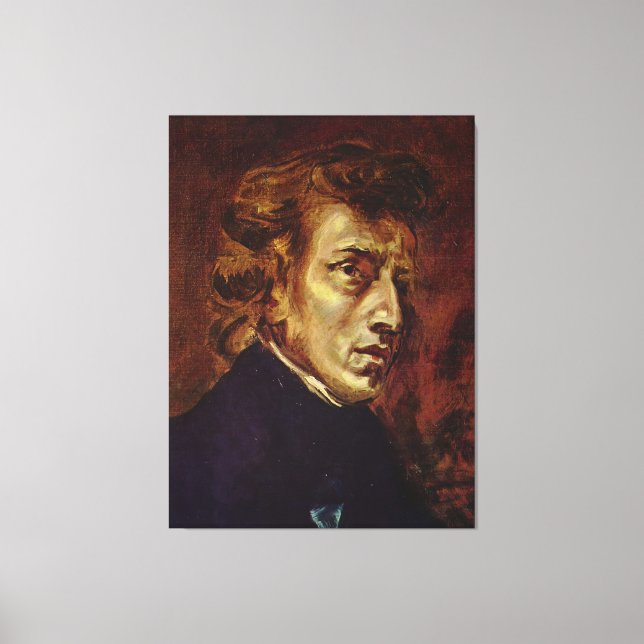Toile Frederic Chopin Portrait par Eugene Delacroix (Recto)