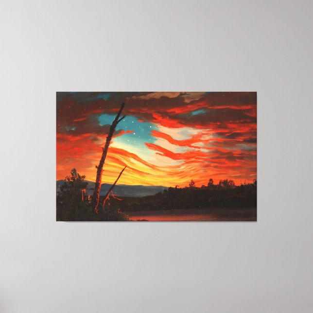 TOILE FREDERIC E. CHURCH - NOTRE BANNIÈRE DANS LE CIEL - (Recto)